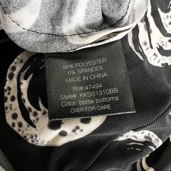 Rare Norma Kamali Kulture Bottle Bottoms Print Minimalist Work Office Midi Dress - Picture 10 of 12